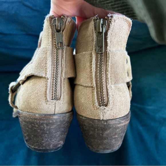 FRYE LEATHER SUEDE DISTRESSED HARNESS ANKLE BOOTS SIZE 10 EUC - Picture 7 of 12